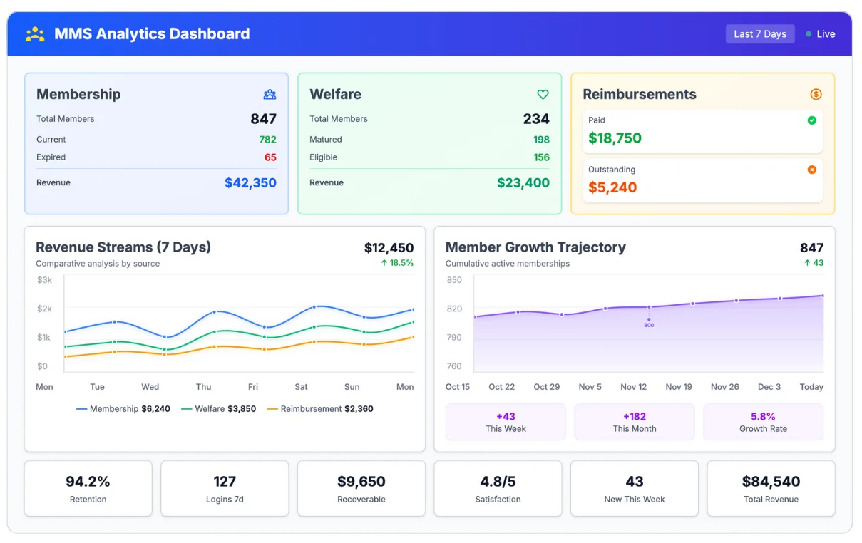 Custom Web Application Dashboard